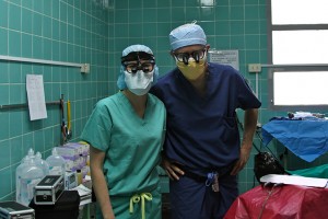 Dr. Fusi and Craig Posing for Camera In Operating Room